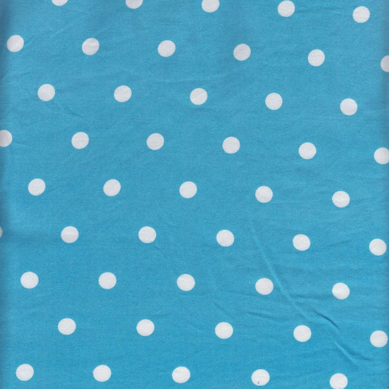 1 Yard DTY Brushed Polka Dots Print Fabric 170 GSM Polyester Spandex Blend 58/60" Width