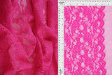 Floral Double Border Lace Fabric 95 Nylon 5 Spandex Stretch Material 57/58 Inches Wide