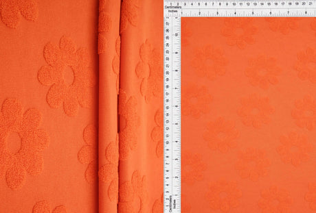 1 Yard Floral Daisy Jacquard Towel Knit Fabric 58/60 Inch Wide Plush Heavyweight Textile for Towels & Home Accessories