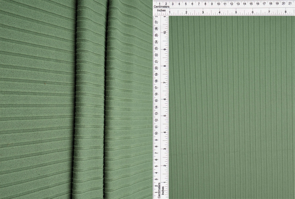 Rib Stretch Knit Fabric Solid