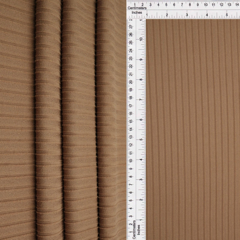 Rib Stretch Knit Fabric Solid