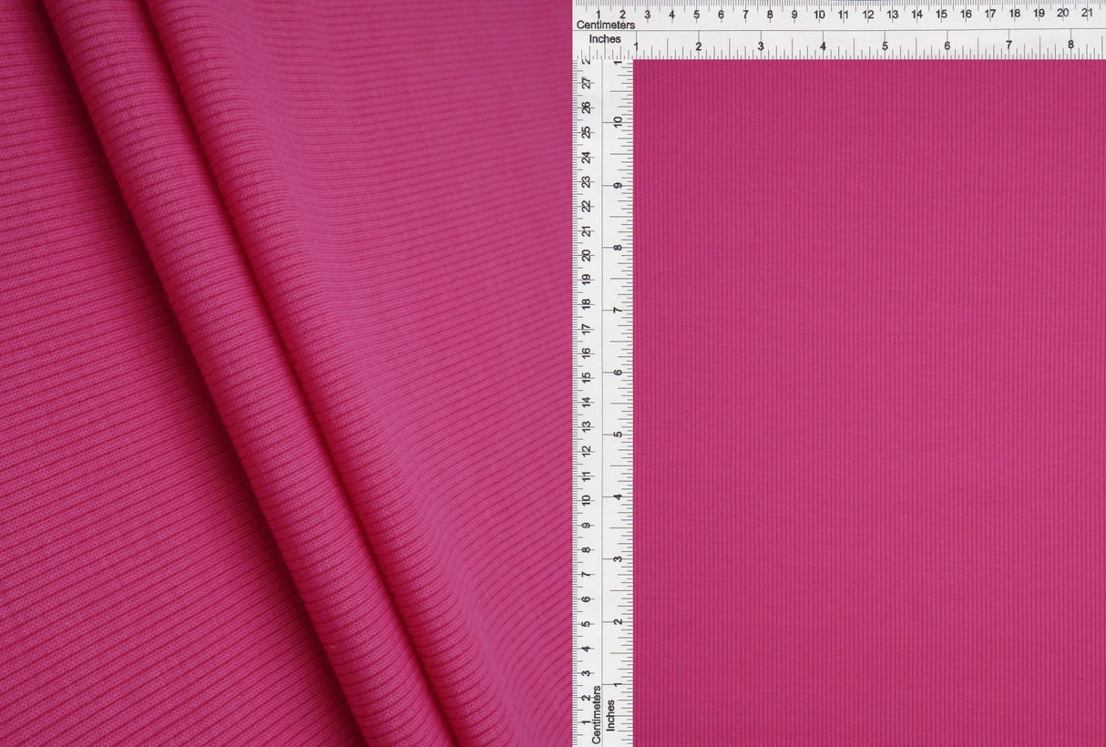 1 Yard 2x1 Solid Rib Knit Fabric, 54/56? Wide Polyester Spandex Blend