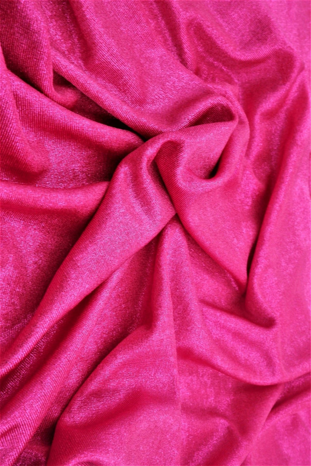 1 Yard Slinky 1x1 Rib Knit Fabric with Foil Finish 240 GSM, 52? Wide Polyester Spandex Blend