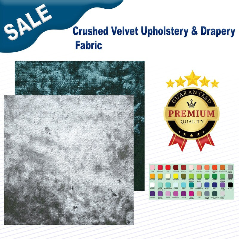 1 Yard Crushed Velvet Upholstery & Drapery Fabric Width: 55"