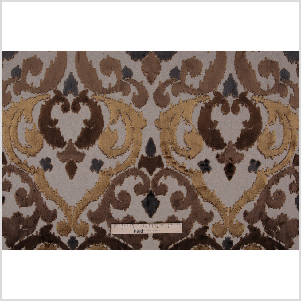 Earth Swirls Cut Polyester Blended Velvet