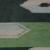 Moss Green Geometric Cut Polyester Blended Velvet