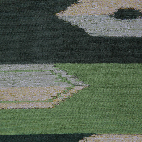 Moss Green Geometric Cut Polyester Blended Velvet