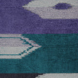 Marine Blue Geometric Cut Polyester Blended Velvet
