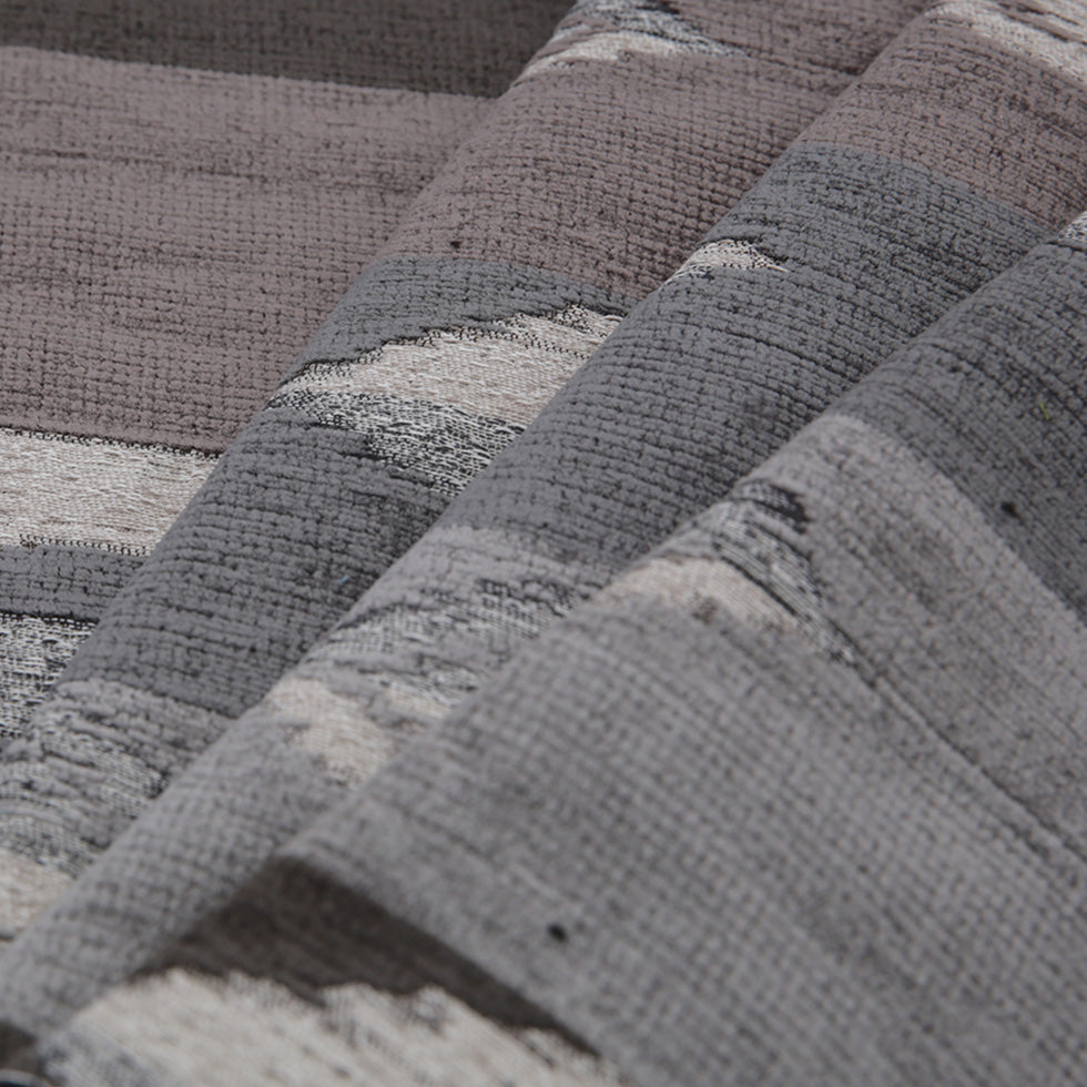 Smoke Geometric Cut Polyester Blended Velvet
