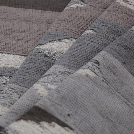 Smoke Geometric Cut Polyester Blended Velvet