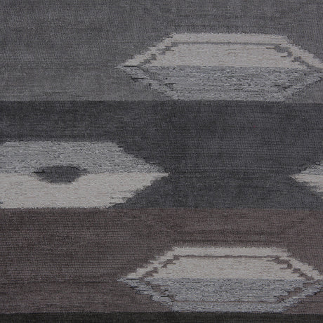 Smoke Geometric Cut Polyester Blended Velvet