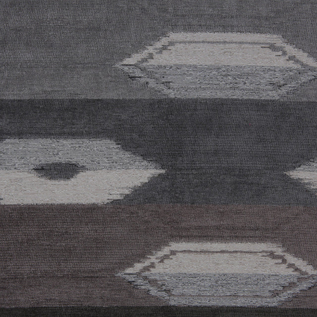 Smoke Geometric Cut Polyester Blended Velvet