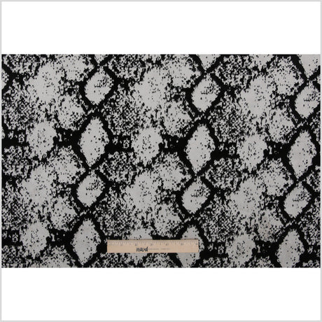 Jet Black Python Polyester-Rayon Velvet