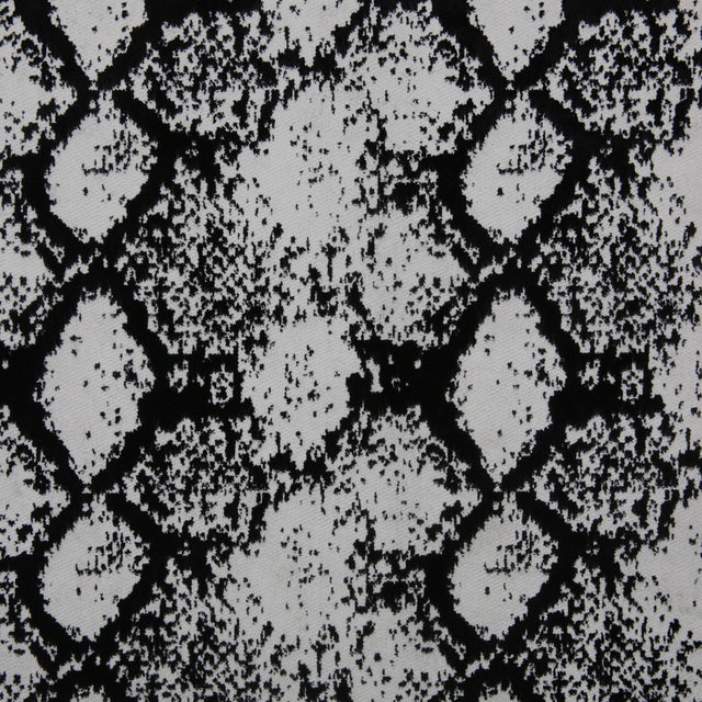 Jet Black Python Polyester-Rayon Velvet