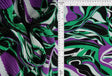Abstract Print Pleated Knit Fabric Purple