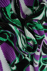Abstract Print Pleated Knit Fabric Purple