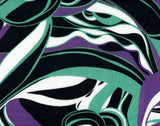 Abstract Print Pleated Knit Fabric Purple