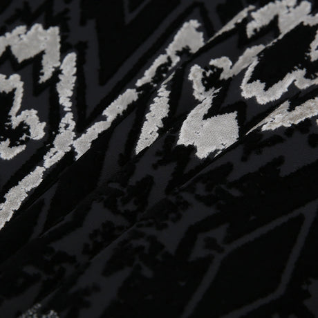 Jet Black Laser Cut Geometric Velvet