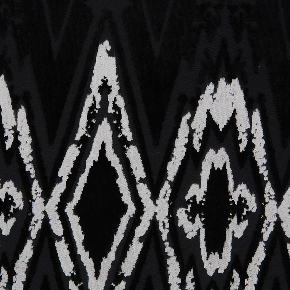 Jet Black Laser Cut Geometric Velvet