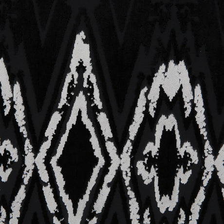 Jet Black Laser Cut Geometric Velvet