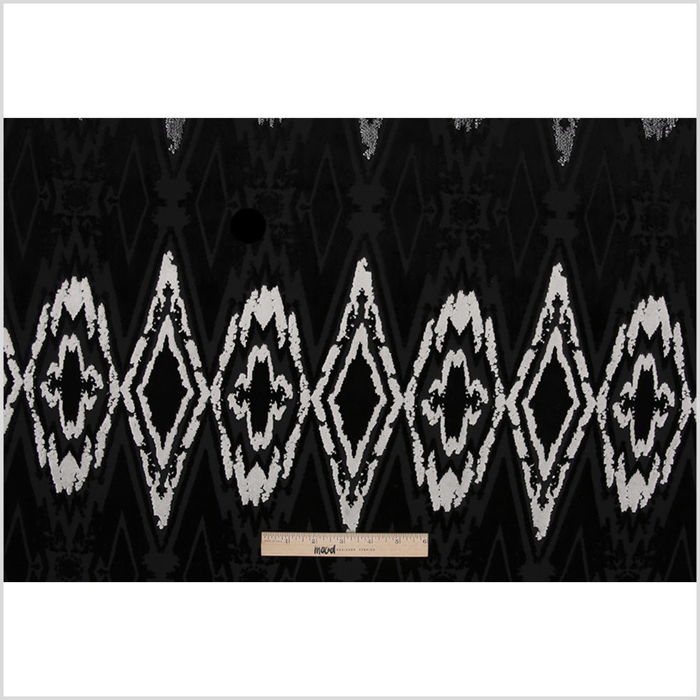 Jet Black Laser Cut Geometric Velvet