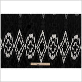 Jet Black Laser Cut Geometric Velvet