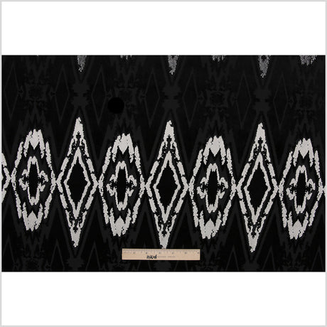 Jet Black Laser Cut Geometric Velvet