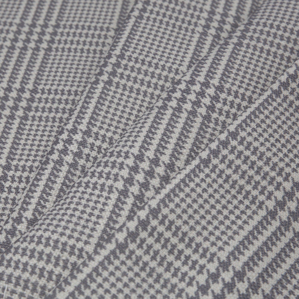 Spanish Heather Gray Houndstooth Poly-Cotton Woven