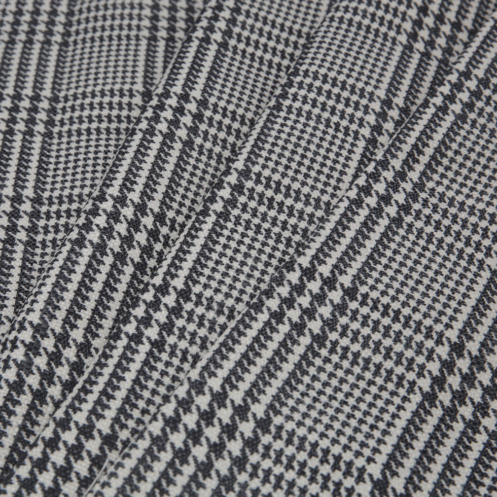 Spanish Charcoal Houndstooth Poly-Cotton Woven