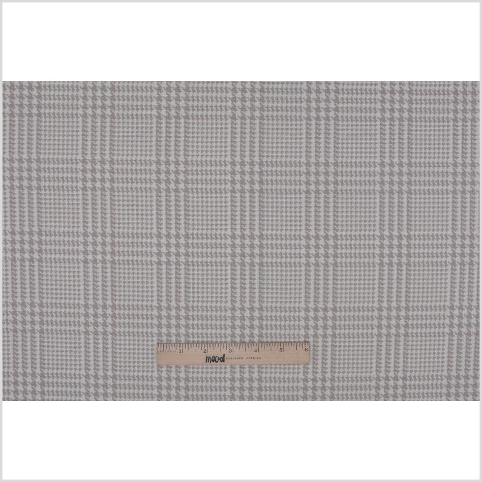 Spanish Beige Houndstooth Poly-Cotton Woven