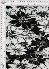Pleated Flower Print Knit Fabric
