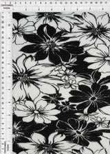 1 Yard Bodre Interlock Pleated Flower Print Knit Fabric 150 GSM, 58/59? Wide 100% Polyester