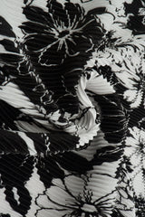 Pleated Flower Print Knit Fabric