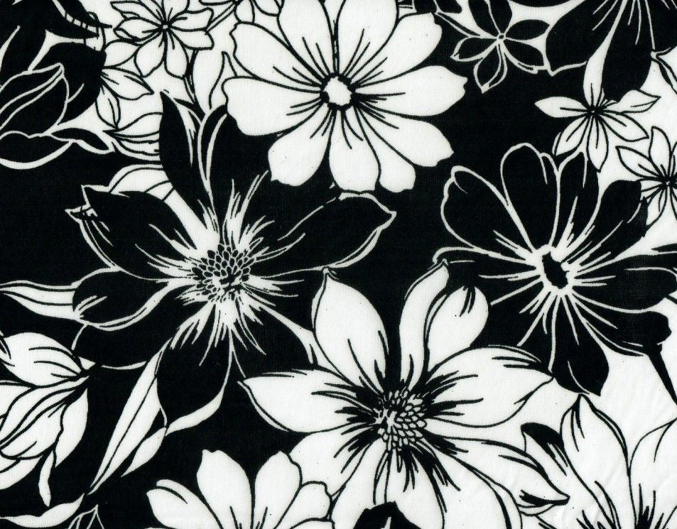 Pleated Flower Print Knit Fabric