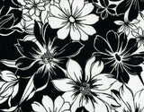 Pleated Flower Print Knit Fabric