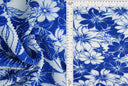 Pleated Flower Print Knit Fabric