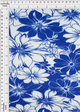 Pleated Flower Print Knit Fabric