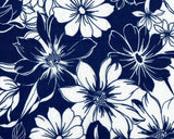 Pleated Flower Print Knit Fabric