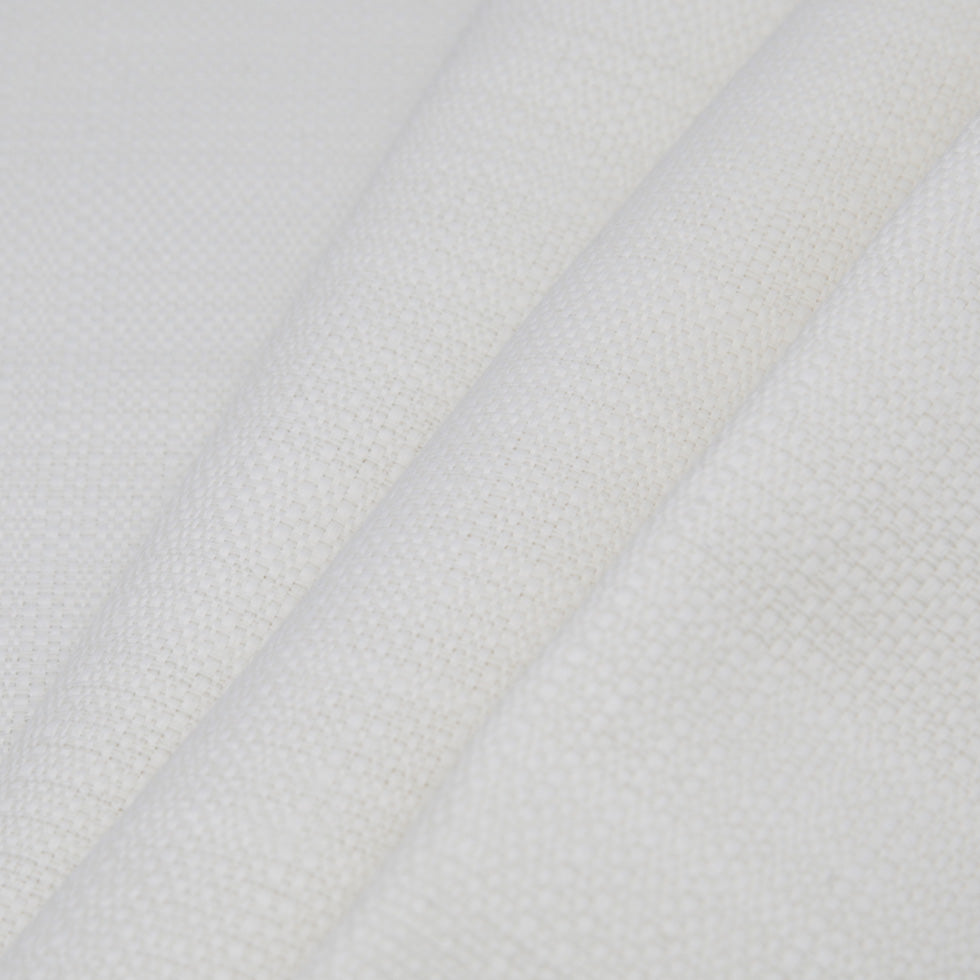 Spanish White Textured Polyester Blended Woven