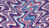 Pleated Geometric Wave Interlock Knit Fabric