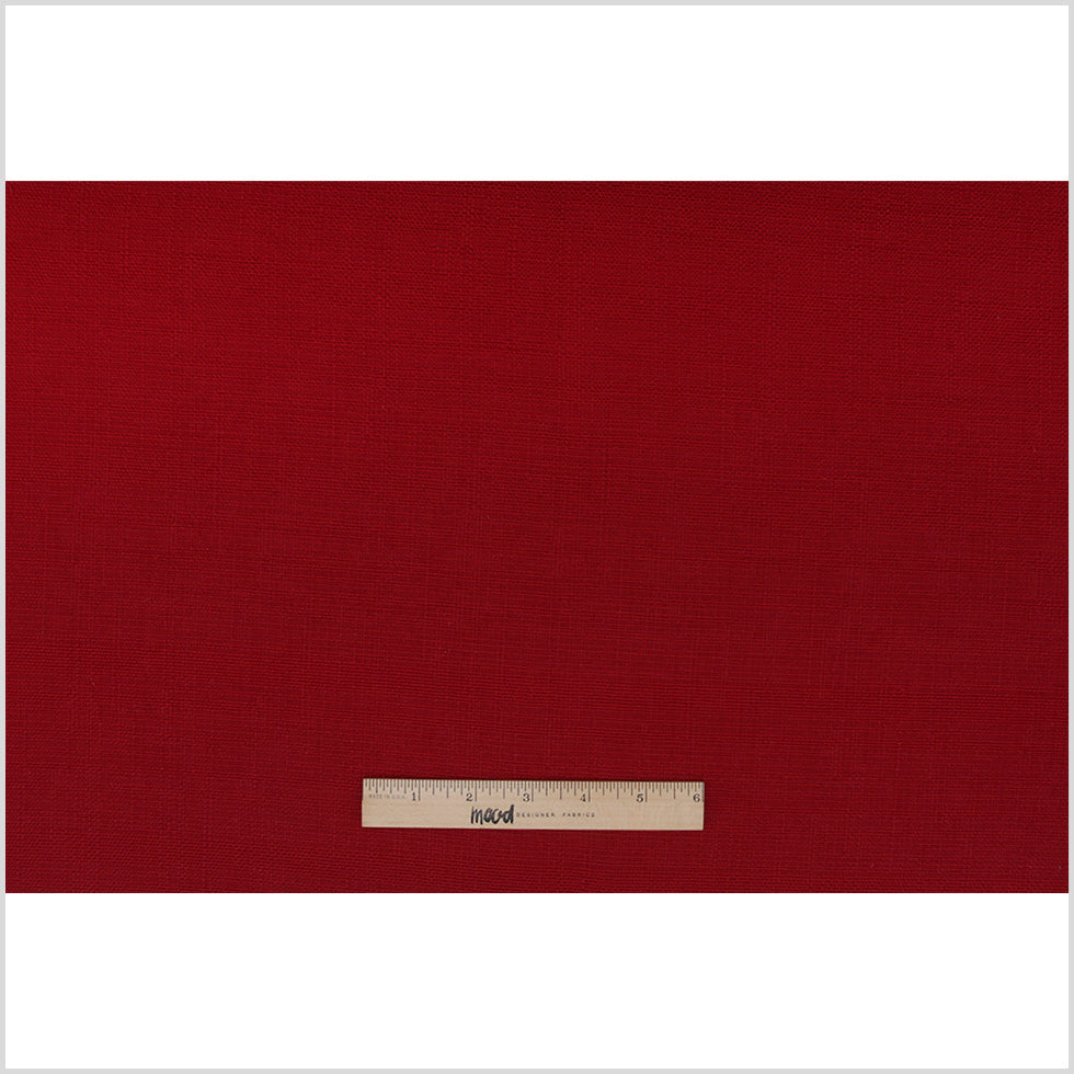 Spanish Red Textured Polyester Blended Woven