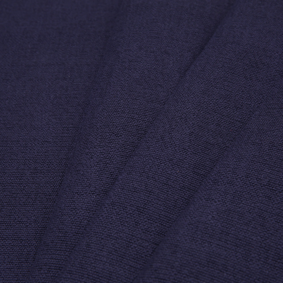Spanish Navy Textured Polyester Blended Woven