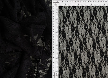 Stretch Lace Fabric 1 Yard Lightweight Flexible Sheer Material 58/60" Wide