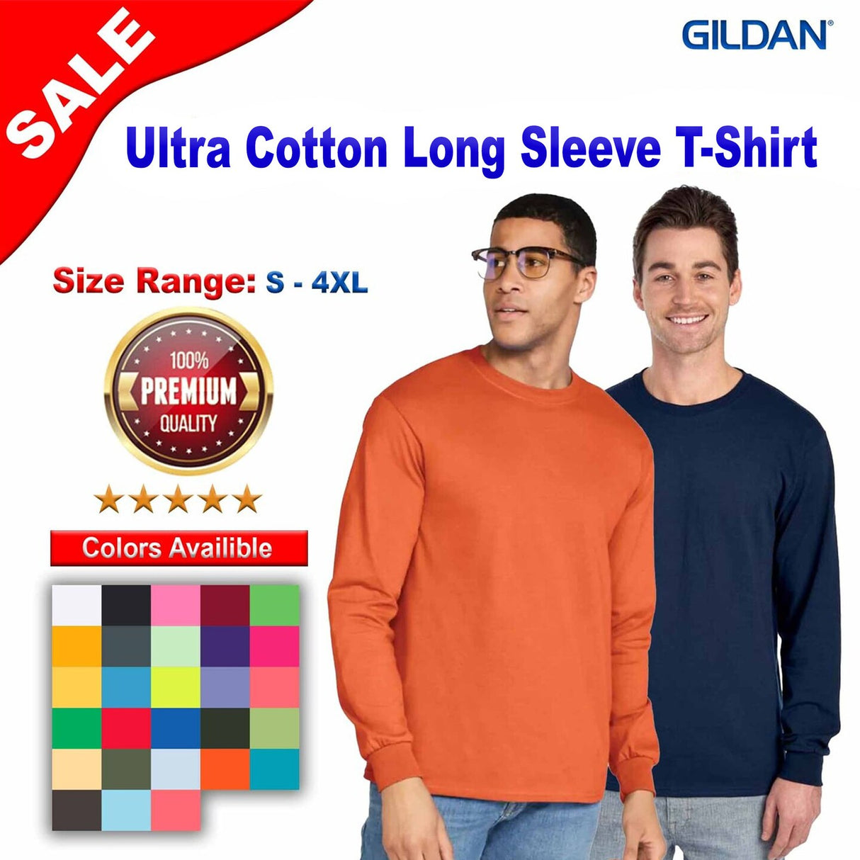 Gildan® Ultra Cotton Crewneck Long Sleeve T-Shirt
