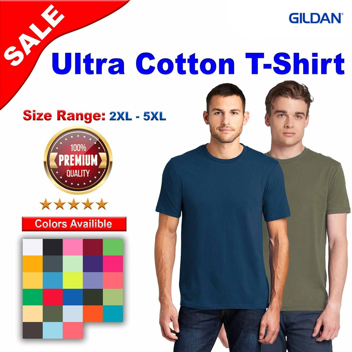 Gildan® Ultra Cotton Crewneck Short Sleeve T-Shirt