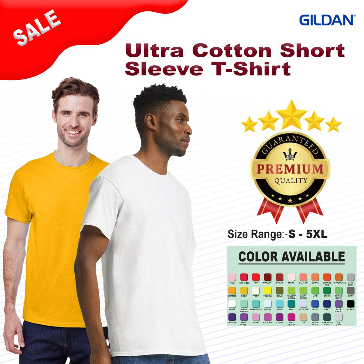 Gildan® Ultra Cotton Crewneck Short Sleeve T-Shirt