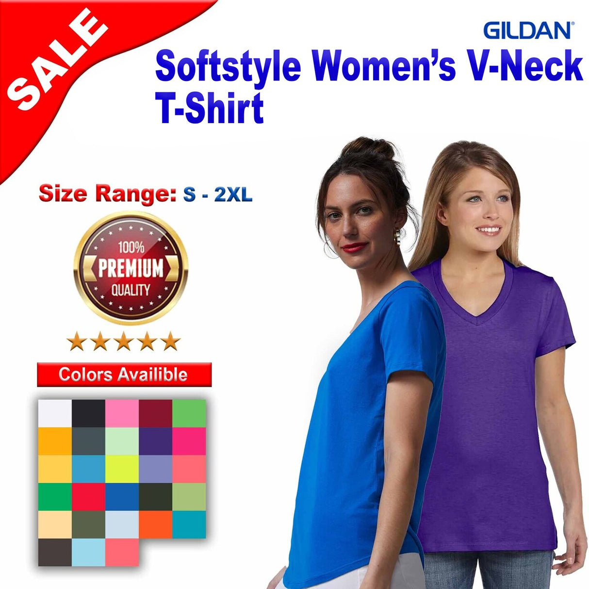 Gildan® Softstyle Women’s V-Neck T-Shirt