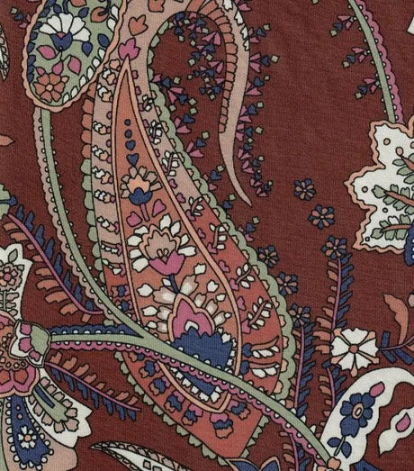 1 Yard DTY Paisley Print Stretch Knit Fabric 58 Inch Wide