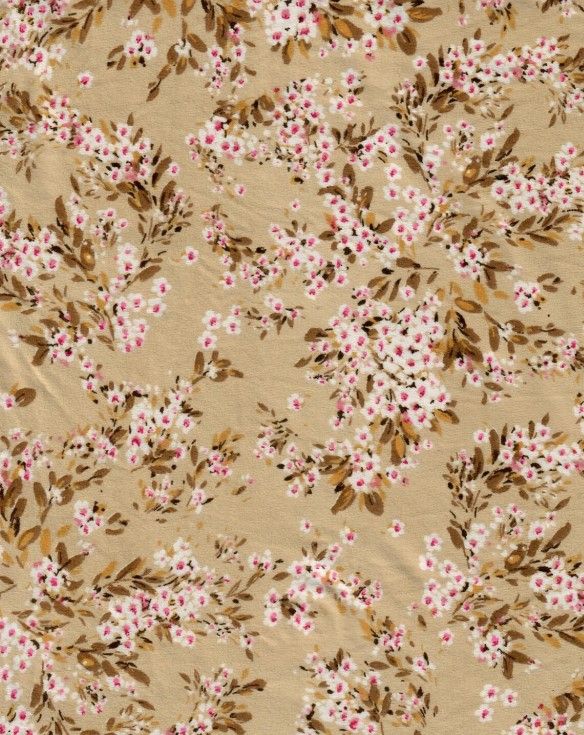 Floral DTY Brushed Knit Sand