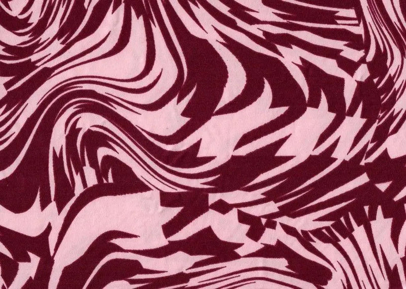 1 Yard DTY Abstract Print Fabric 58/60 Inch Wide Medium Weight Stretch Polyester Knit